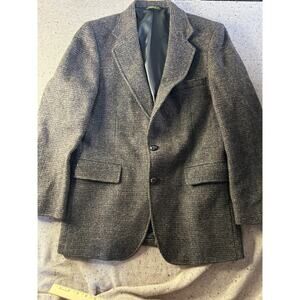 Vintage Adams Row Harris Tweed Wool Blazer Scottish Wool Brown 38R/40R